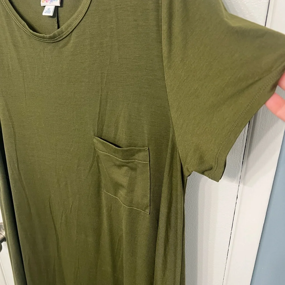 LulaRoe Army Green Carly Dress NWOT - Picture 3 of 7